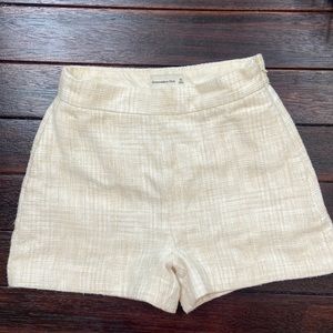 Abercrombie and fitch high waist tailored white and cream knit shorts, XS